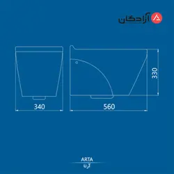 توالت فرنگی وال هنگ چینی کرد مدل آرتا