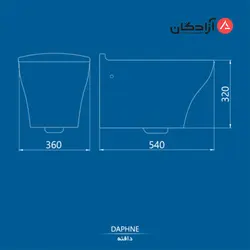 توالت فرنگی وال هنگ چینی کرد مدل دافنه
