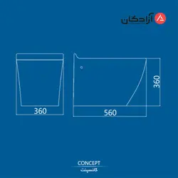 توالت فرنگی وال هنگ چینی کرد مدل کانسپت