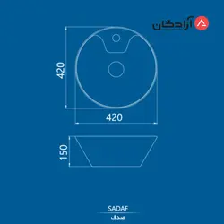 روشویی روکابینتی چینی کرد مدل صدف 42