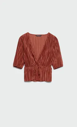 خرید بلوز پلیسه زنانه استرادیواریوس کد 231656 | بانی استایل