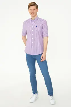 خرید پیراهن راه راه مردانه یو اس پولو کد 229738 | بانی استایل