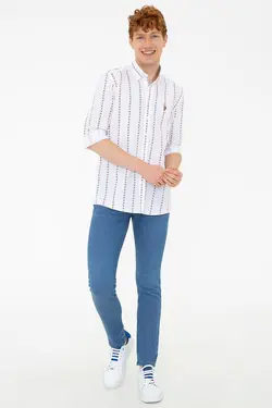 خرید پیراهن راه راه مردانه یو اس پولو کد 229084 | بانی استایل