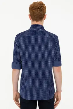 خرید پیراهن طرح دار مردانه یو اس پولو کد 229105 | بانی استایل