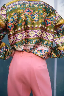 خرید بلوز ساتن طرح دار زنانه زارا کد 227277 | بانی استایل