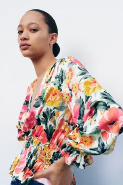 خرید بلوز گل دار زنانه زارا کد 227275 | بانی استایل