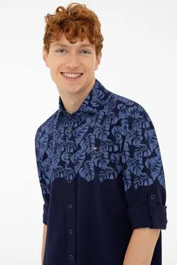 خرید پیراهن طرح دار مردانه یو اس پولو کد 228530 | بانی استایل