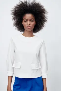 خرید بلوز آستین سه ربع زنانه زارا کد 227862 | بانی استایل