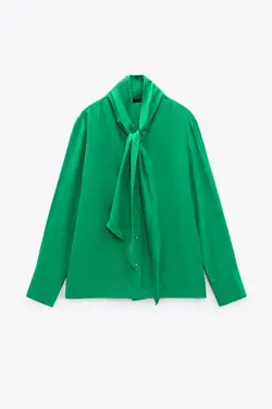 خرید بلوز یقه پاپیونی زنانه زارا کد 227236 | بانی استایل