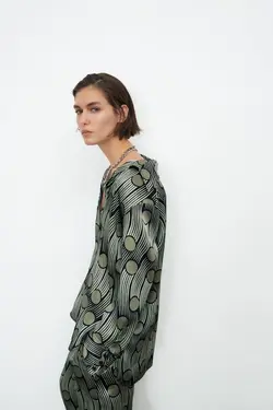 خرید بلوز طرح دار زنانه زارا کد 226196 | بانی استایل