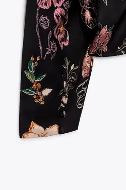 خرید بلوز ساتن گل دار زنانه زارا کد 225708 | بانی استایل