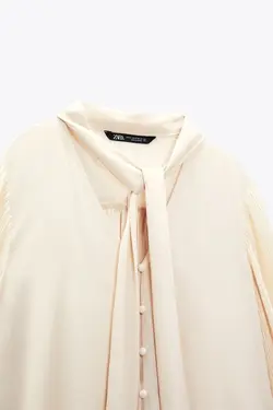 خرید بلوز یقه کراواتی زنانه زارا کد 225691 | بانی استایل