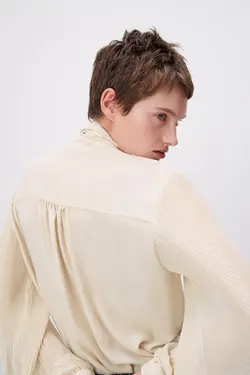 خرید بلوز یقه کراواتی زنانه زارا کد 225691 | بانی استایل