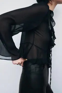 خرید بلوز یقه هفت زنانه زارا کد 225690 | بانی استایل