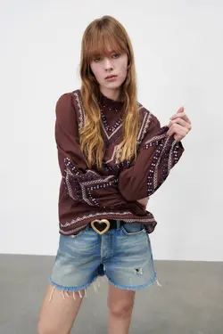 خرید بلوز طرح دار زنانه زارا کد 226233 | بانی استایل