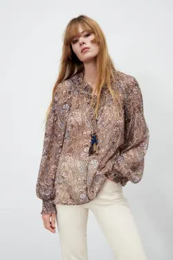 خرید بلوز طرح دار زنانه زارا کد 226225 | بانی استایل