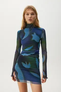 خرید پیراهن طرح دار زنانه پول اند بیر کد 217553 | بانی استایل