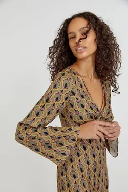 خرید پیراهن طرح دار زنانه پول اند بیر کد 217549 | بانی استایل