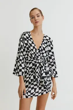 خرید پیراهن طرح دار زنانه پول اند بیر کد 217551 | بانی استایل