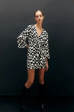 خرید پیراهن طرح دار زنانه پول اند بیر کد 217551 | بانی استایل