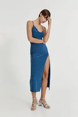 خرید پیراهن میدی زنانه پول اند بیر کد 217536 | بانی استایل