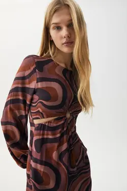 خرید پیراهن طرح دار زنانه پول اند بیر کد 217535 | بانی استایل