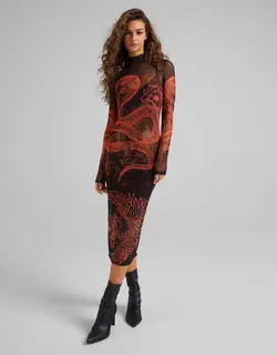 خرید پیراهن طرح دار زنانه برشکا کد 209138 | بانی استایل