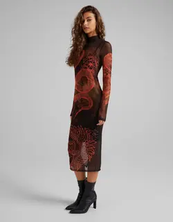 خرید پیراهن طرح دار زنانه برشکا کد 209138 | بانی استایل