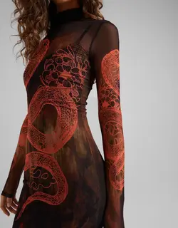 خرید پیراهن طرح دار زنانه برشکا کد 209138 | بانی استایل