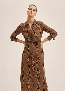 خرید پیراهن طرح دار زنانه منگو کد 207688 | بانی استایل