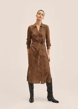 خرید پیراهن طرح دار زنانه منگو کد 207688 | بانی استایل