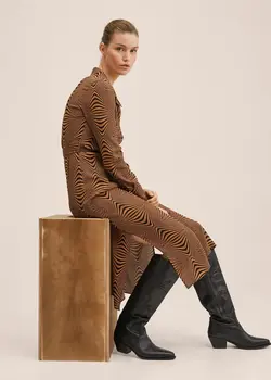 خرید پیراهن طرح دار زنانه منگو کد 207688 | بانی استایل