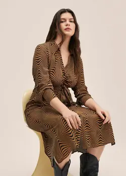 خرید پیراهن طرح دار زنانه منگو کد 207688 | بانی استایل