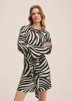 خرید پیراهن طرح دار زنانه منگو کد 207681 | بانی استایل