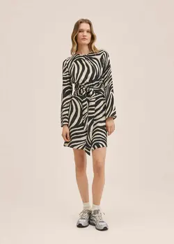 خرید پیراهن طرح دار زنانه منگو کد 207681 | بانی استایل