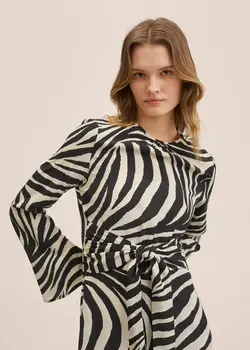 خرید پیراهن طرح دار زنانه منگو کد 207681 | بانی استایل