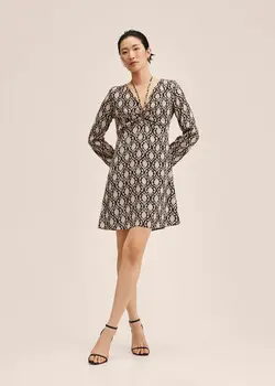 خرید پیراهن طرح دار زنانه منگو کد 206713 | بانی استایل