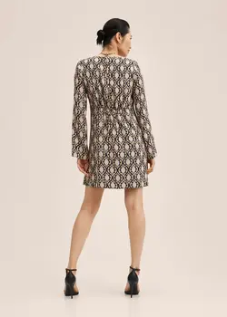 خرید پیراهن طرح دار زنانه منگو کد 206713 | بانی استایل