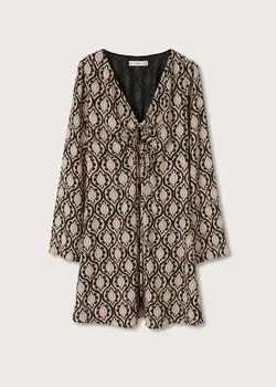 خرید پیراهن طرح دار زنانه منگو کد 206713 | بانی استایل