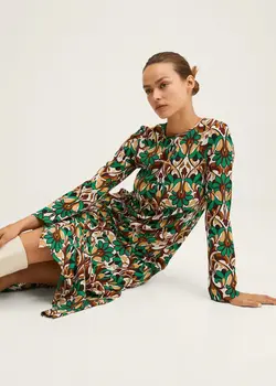 خرید پیراهن طرح دار زنانه منگو کد 206856 | بانی استایل