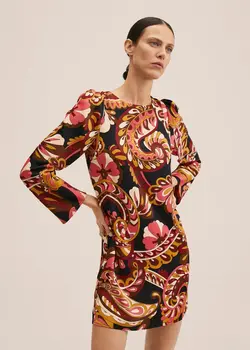 خرید پیراهن طرح دار زنانه منگو کد 206725 | بانی استایل