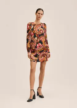 خرید پیراهن طرح دار زنانه منگو کد 206725 | بانی استایل