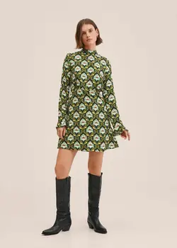 خرید پیراهن طرح دار زنانه منگو کد 206721 | بانی استایل