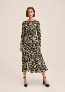 خرید پیراهن میدی گلدار زنانه منگو کد 207678 | بانی استایل