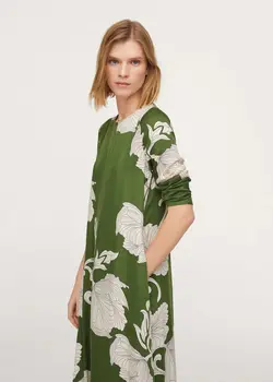 خرید پیراهن بلند گلدار زنانه منگو کد 206883 | بانی استایل