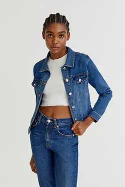 خرید کت جین زنانه پول اند بیر کد 196559 | بانی استایل