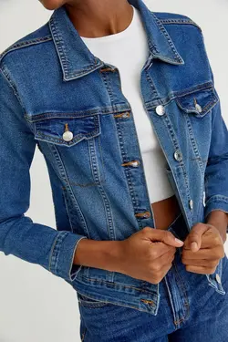 خرید کت جین زنانه پول اند بیر کد 196559 | بانی استایل