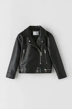 خرید کاپشن چرم دخترانه زارا کد 183343 | بانی استایل