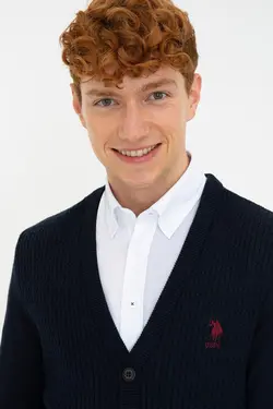 خرید ژاکت دکمه دار مردانه یو اس پولو کد 175177 | بانی استایل