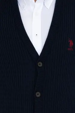 خرید ژاکت دکمه دار مردانه یو اس پولو کد 175177 | بانی استایل